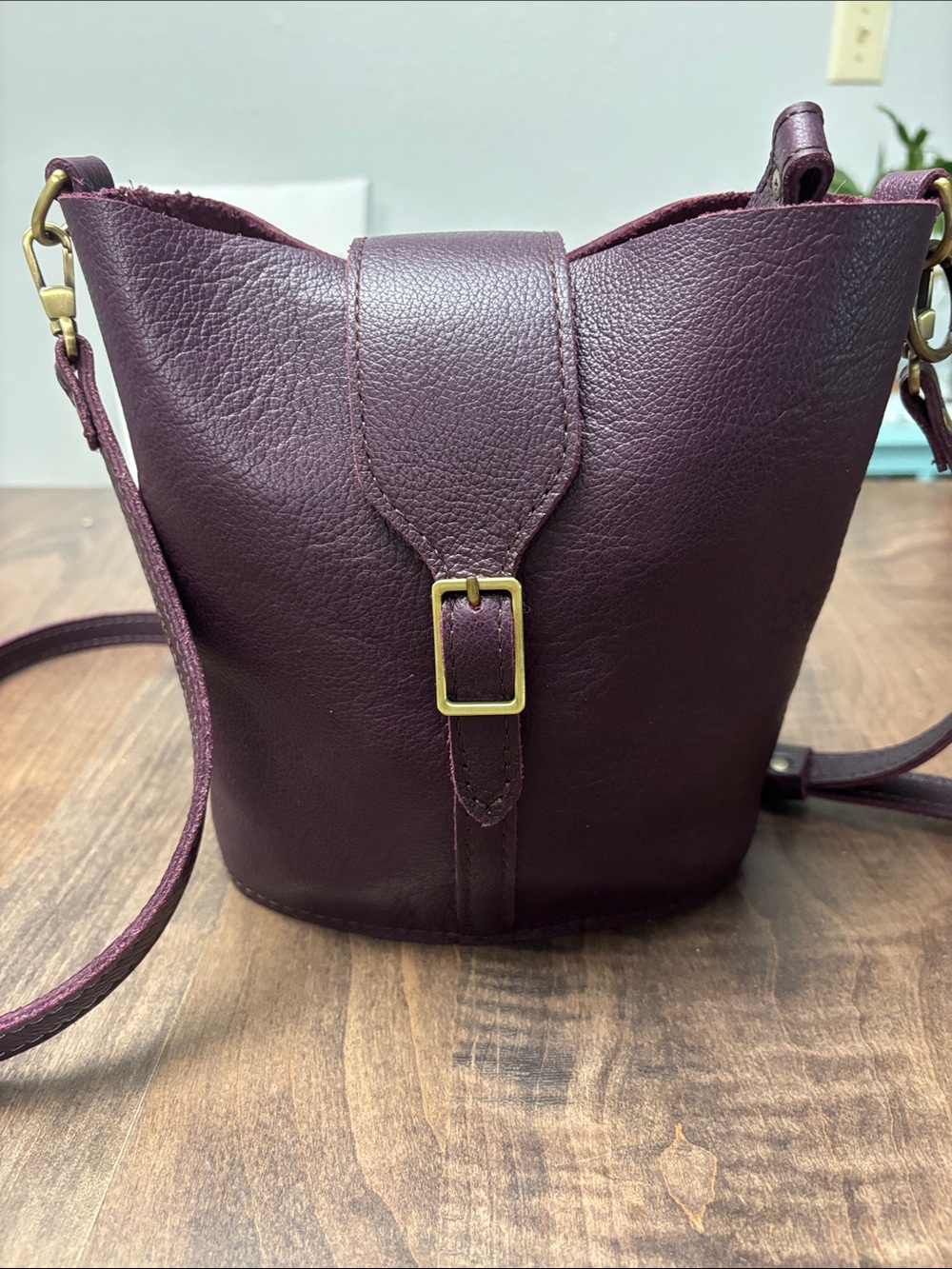 Portland Leather Polly in plum leather
